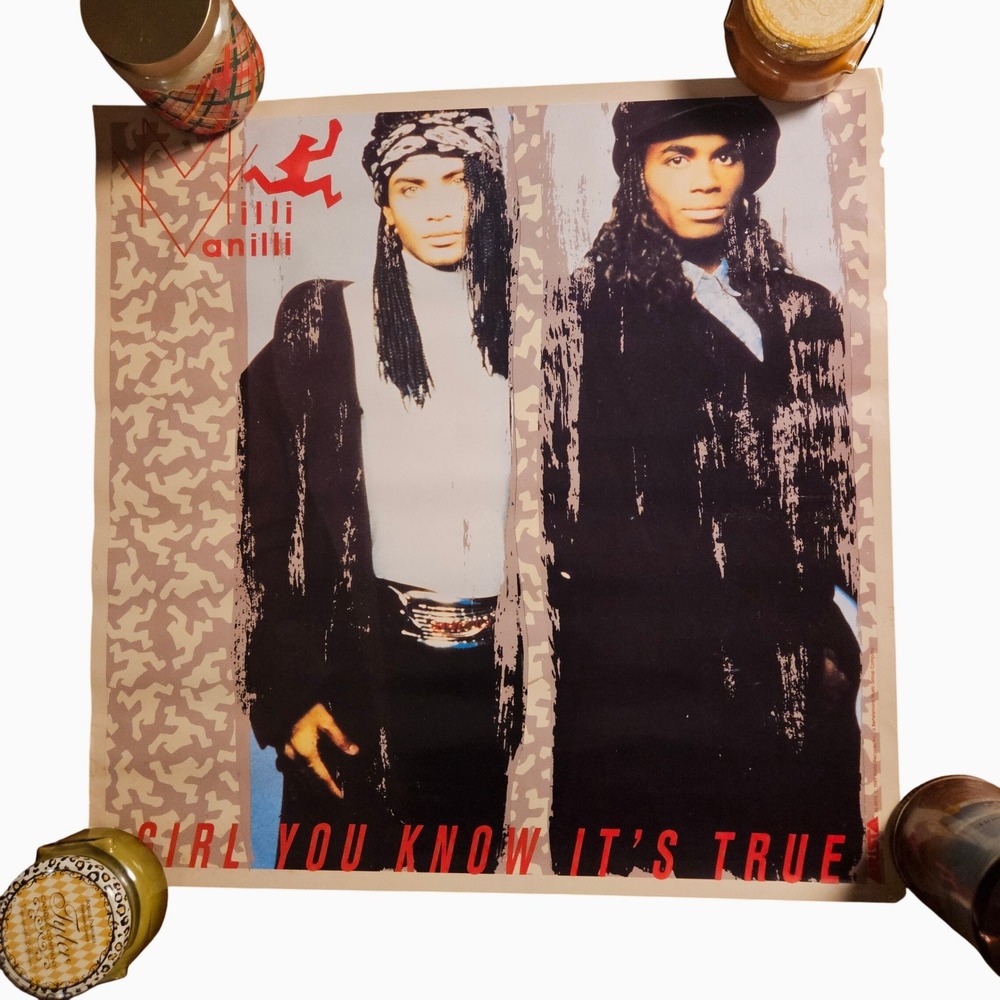 Milli Vanilli Girl You Know It's True‎ 24x24 Vintage 1989 Arista Promo Poster
